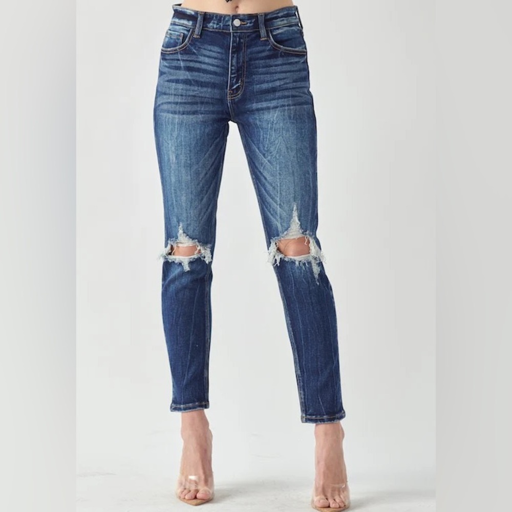 Artemis Vintage Ruby High Rise Stretch Ankle Cigarette Jeans 3/25 Distressed